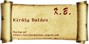 Király Balázs névjegykártya