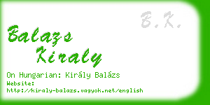 balazs kiraly business card